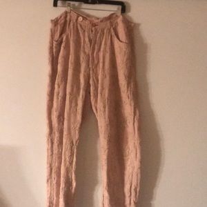 Magnolia Pearl cotton linen hand stitched star appliqué miner pants